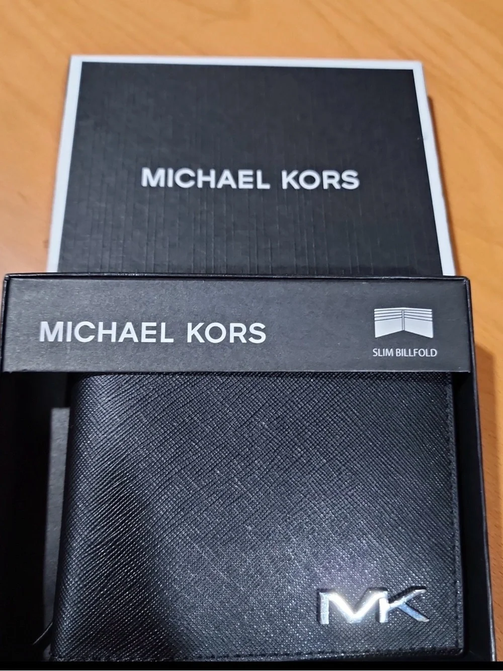 Michael Kors Black Men's Slim Saffiano MK Billfold Wallet